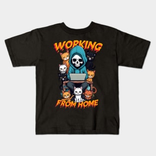 Working From Beyond - Reaper's Home Office Kids T-Shirt